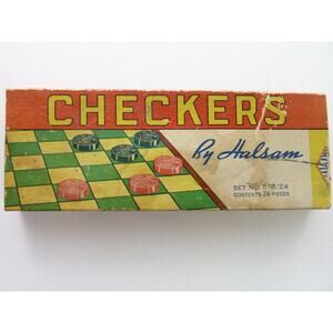 Vintage Checkers Halsam Red Black Box